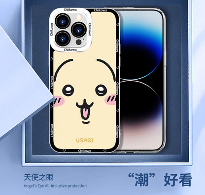 Japanese Cartoon Chiikawa Big Face | Chiikawa Hachiware Usagi Momonga Kurimanju Rakko Shisa Crab - iPhone Case 6 7 8 PLUS SE2 XS XR X 11 12 13 14 15 16 16e 17 Pro Promax 12mini 13mini