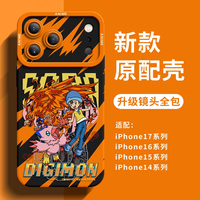 Japanese Cartoon Digimon Adventure Digital Monster Silicone Case | TAKENOUCHI SORA X Piyomon - iPhone Case 6 7 8 PLUS SE2 XS XR X 11 12 13 14 15 16 16e 17 Pro Promax 12mini 13mini