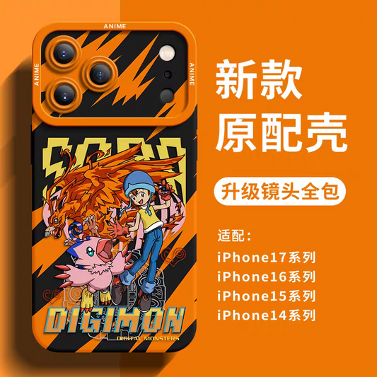 Japanese Cartoon Digimon Adventure Digital Monster Silicone Case | TAKENOUCHI SORA X Piyomon - iPhone Case 6 7 8 PLUS SE2 XS XR X 11 12 13 14 15 16 16e 17 Pro Promax 12mini 13mini
