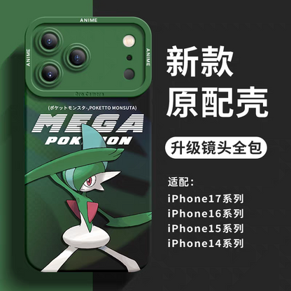 Japanese Cartoon Pokemon Silicone Case Mega Version | Gallade - iPhone Case 6 7 8 PLUS SE2 XS XR X 11 12 13 14 15 16 16e 17 Pro Promax 12mini 13mini