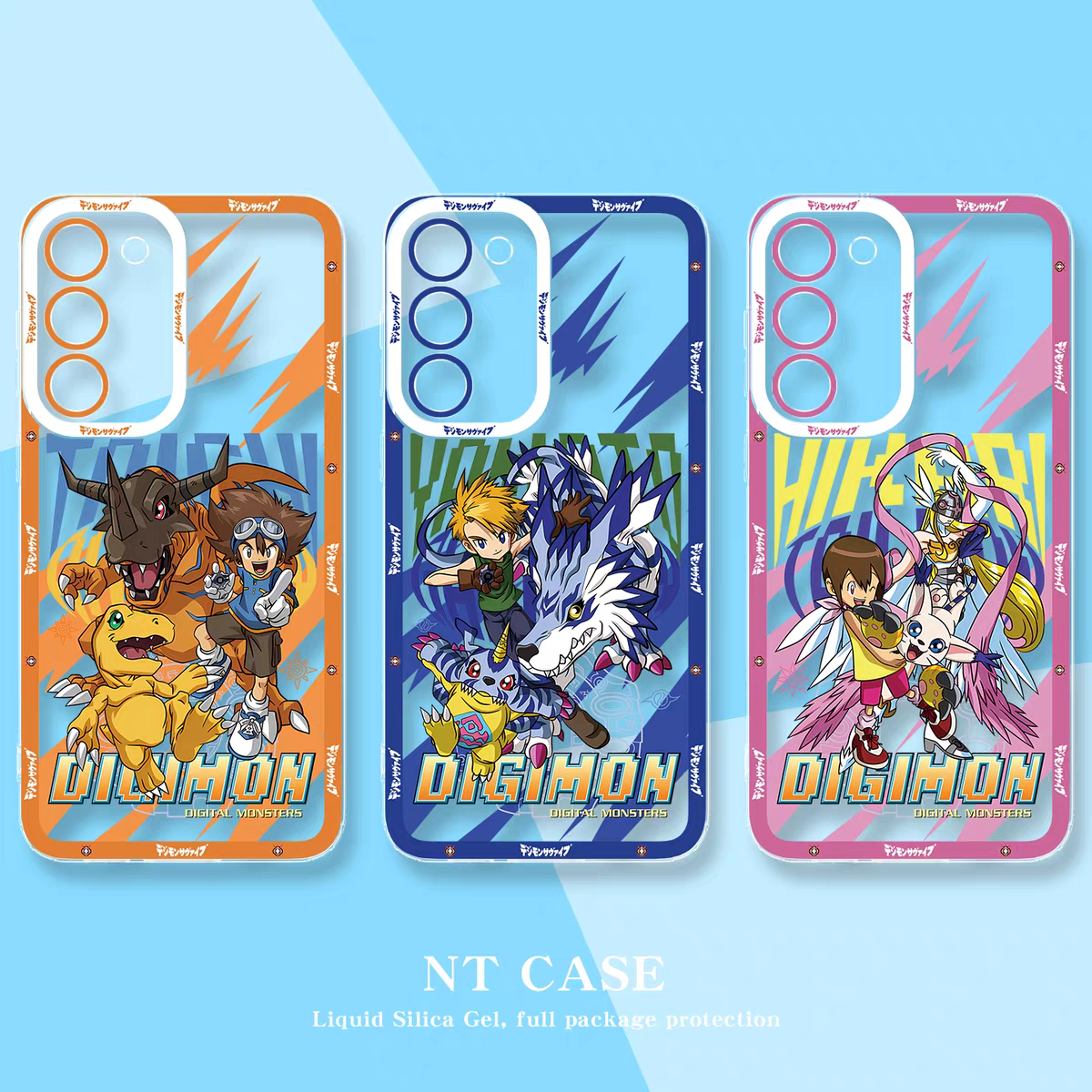 Japanese Cartoon Digimon Adventure Digital Monster Clean Case | 1st Generation 8 Characters with Digimon - Phone Case Samsung Galaxy S26 S25 S24 S23 S22 S21 FE Ultra Edge