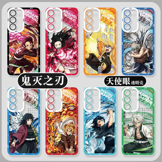Japanese Anime Kimetsu no Yaiba Demon Slayer Anime Fighting Style Version 2 | Tanjiro Nezuko Zenitsu Inosuke Giyuu Rengoku Muichiro Sanemi - Phone Case Samsung Galaxy S26 S25 S24 S23 S22 S21 FE Ultra Edge
