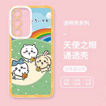 Japanese Cartoon Chiikawa | Outing with Rainbow - Phone Case Samsung Galaxy S25 S24 S23 S22 S21 FE Ultra Edge