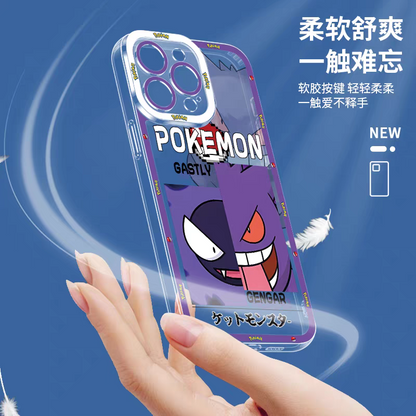 Japan Cartoon Pokemon Half Face Version | Charmander Charizard - iPhone Case 6 7 8 PLUS SE2 XS XR X 11 12 13 14 15 16 16e Pro Promax 12mini 13mini