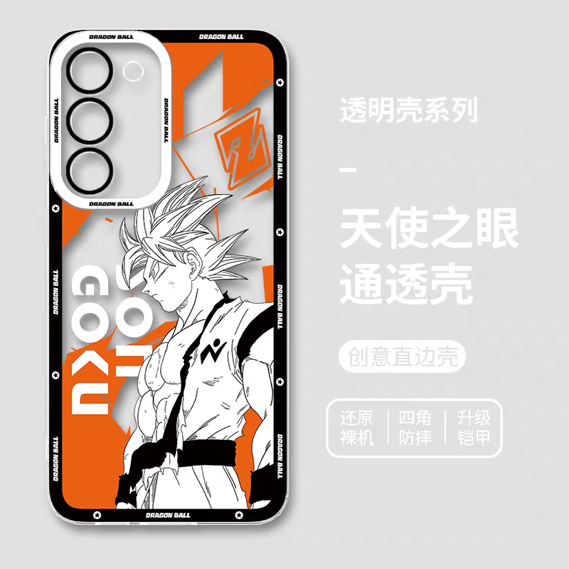 Japanese Anime Dragon Ball Comic Colour Background Version | Son Goku Vegeta Son Gohan Trunks Majin Buu Black Frieza Android 17 8 Styles - Phone Case Samsung Galaxy S26 S25 S24 S23 S22 S21 FE Ultra Edge