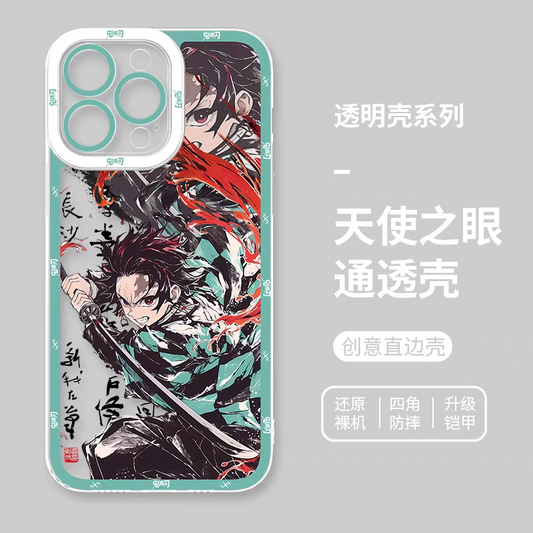 Japanese Anime Kimetsu no Yaiba Demon Slayer Fighting Style | Tanjiro - iPhone Case 7 8 PLUS SE2 XS XR X 11 12 13 14 15 16 16e 17 Pro Promax 12mini 13mini