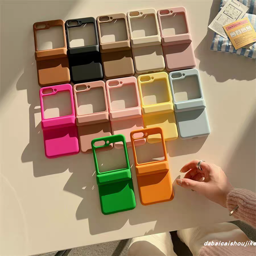 Korea Style Simple Fashion Card Holder Style | Matt 12 Colours - Phone Case Samsung Galaxy Z Flip 3 4 5 6 7