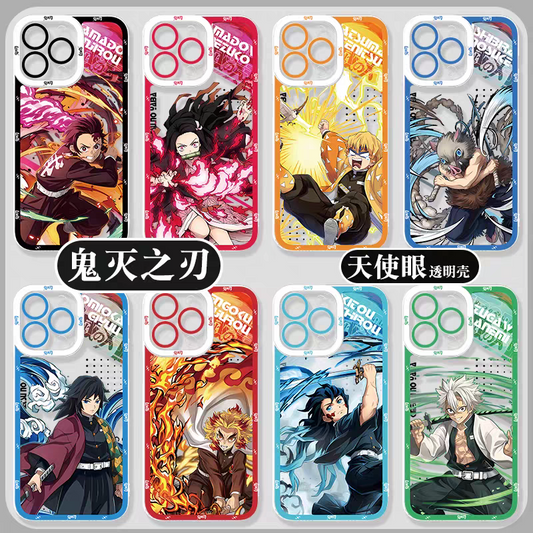 Japanese Anime Kimetsu no Yaiba Demon Slayer Anime Fighting Style Version 2 | Tanjiro Nezuko Zenitsu Inosuke Giyuu Rengoku Muichiro Sanemi - iPhone Case  PLUS SE2 XS XR X 11 12 13 14 15 16 16e 17 17e Pro Promax 12mini 13mini