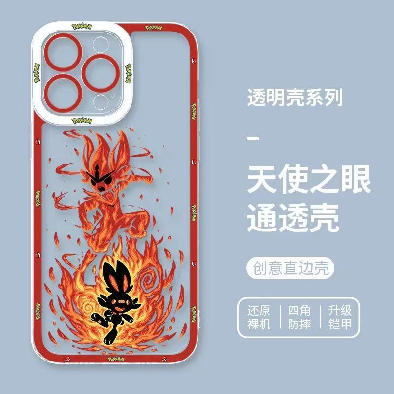 Japan Cartoon Pokemon Evolution Soul Version | Scorbunny Cinderace - Phone Case Samsung Galaxy S25 S24 S23 S22 S21 FE Ultra Edge- iPhone Case 6 7 8 PLUS SE2 XS XR X 11 12 13 14 15 16 16e Pro Promax 12mini 13mini