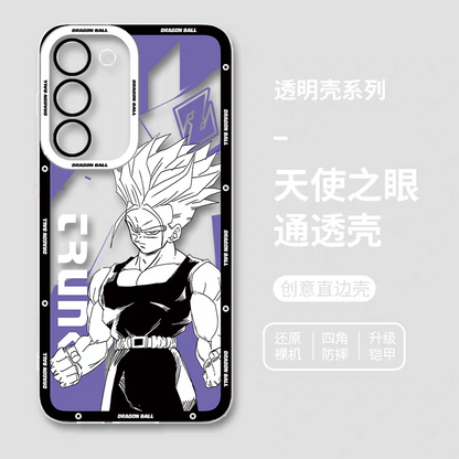 Japanese Anime Dragon Ball Comic Colour Background Version | Son Goku Vegeta Son Gohan Trunks Majin Buu Black Frieza Android 17 8 Styles - Phone Case Samsung Galaxy S26 S25 S24 S23 S22 S21 FE Ultra Edge
