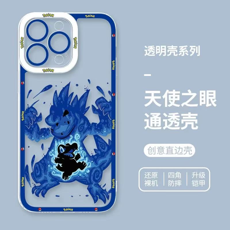 Japan Cartoon Pokemon Evolution Soul Version | Totodile Feraligatr - Phone Case Samsung Galaxy S25 S24 S23 S22 S21 FE Ultra Edge- iPhone Case 6 7 8 PLUS SE2 XS XR X 11 12 13 14 15 16 16e Pro Promax 12mini 13mini