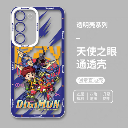 Japanese Cartoon Digimon Adventure Digital Monster Clean Case | 1st Generation 8 Characters with Digimon - Phone Case Samsung Galaxy S26 S25 S24 S23 S22 S21 FE Ultra Edge