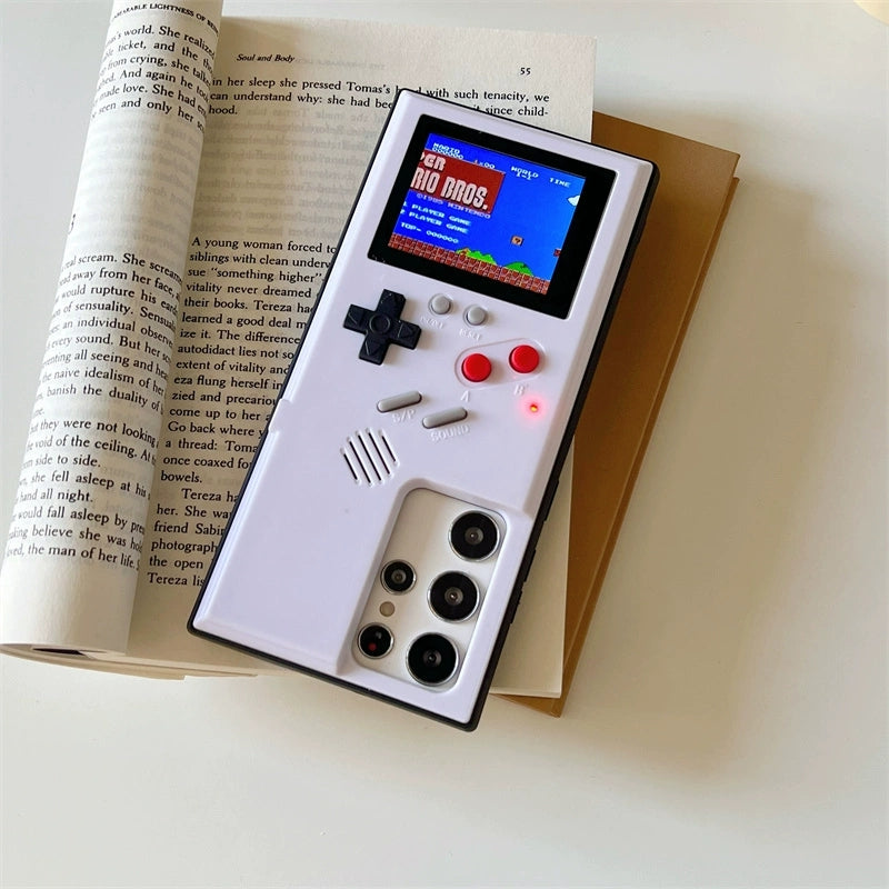 Cute Cartoon Game Consoles Phone Case | Vintage White & Black - Phone Case Samsung Galaxy S25 S24 S23 S22 S21 Ultra KawaiiGiftLand