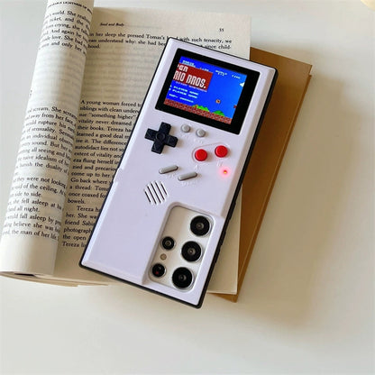 Cute Cartoon Game Consoles Phone Case | Vintage White & Black - Phone Case Samsung Galaxy S25 S24 S23 S22 S21 Ultra KawaiiGiftLand