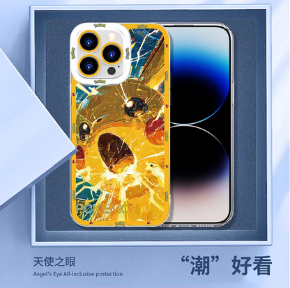 Japan Cartoon Pokemon Fighting Soul Version Part2 | Charizard Jigglypuff Bulbasaur Meowth Raichu Piplup 6 Styles - iPhone Case PLUS SE2 XS XR X 11 12 13 14 15 16 16e 17 17e 18 Pro Promax 12mini 13mini