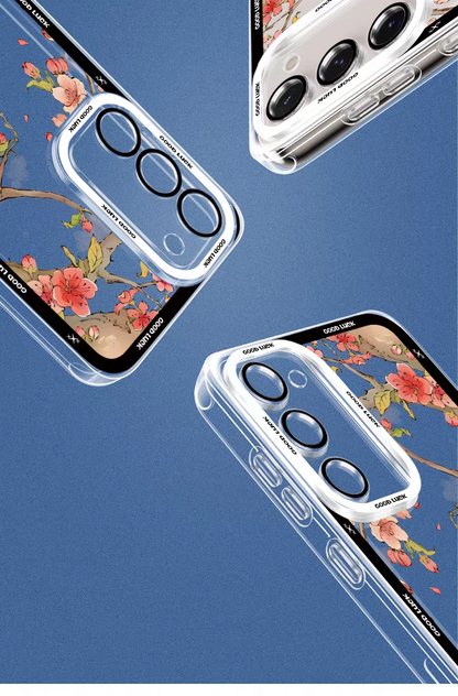 Cute Animal Panda | Panda with Flower Chinese Style - Phone Case Samsung Galaxy S25 S24 S23 S22 S21 FE Ultra Edge