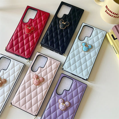 Japan Vintage Style | Minnie Mouse Purple Pink Black White Red Blue - Phone Case Samsung Galaxy S23 S22 S21 Plus Ultra