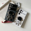 Silicone Phone Case with Phone Stand | Spaceman White & Black - Phone Case Samsung Galaxy S24 S23 S22 Ultra