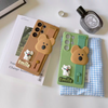 Cute Animal Silicone Phone Case with Phone Bar Handle and Stand | Quokka Green Brown - Phone Case Samsung Galaxy S25 S24 S23 S22 Ultra