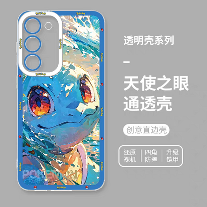 Japan Cartoon Pokemon Fighting Soul Version Part1 | Pikachu Gengar Eevee Charmander Mewtwo Squirtle Psyduck Lucario 8 Styles - Phone Case Samsung Galaxy S26 S25 S24 S23 S22 S21 FE Ultra Edge