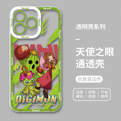 Japanese Cartoon Digimon Adventure Digital Monster Clean Case | 1st Generation 8 Characters with Digimon - iPhone Case PLUS SE2 XS XR X 11 12 13 14 15 16 16e 17 17e Pro Promax 12mini 13mini