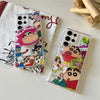 Japan Anime Magnetic Case with Phone Stand | Dinosaur & Eating Biscuit - Phone Case Samsung Galaxy S24 S23 S22 Ultra