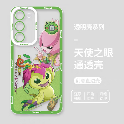 Japanese Cartoon Digimon Adventure Digital Monster Digivice Version | Palmon - Phone Case Samsung Galaxy S25 S24 S23 S22 S21 FE Ultra Edge