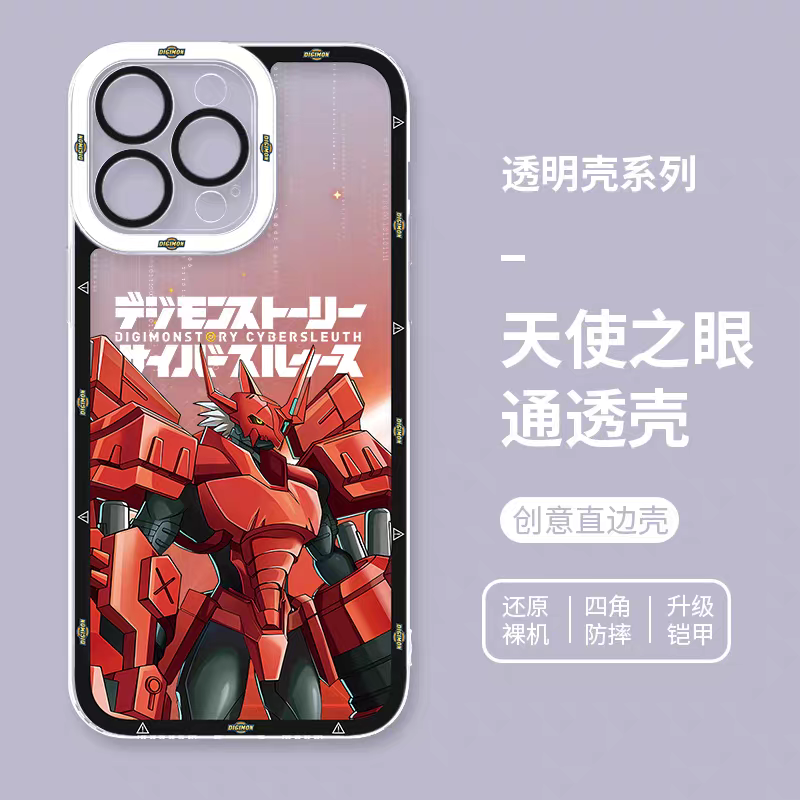 Japanese Cartoon Digimon Adventure Digital Monster Digimonstory Cybersleuth Version | Blitz Greymon - iPhone Case 7 8 PLUS SE2 XS XR X 11 12 13 14 15 16 16e 17 Pro Promax 12mini 13mini