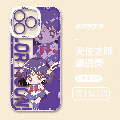 Japanese Cartoon Sailor Girl | Cute Style Sailor Saturn - Sailormoon Phone Case Samsung Galaxy S25 S24 S23 S22 S21 FE Ultra Edge21 FE Ultra Edge - iPhone Case 6 7 8 PLUS SE2 XS XR X 11 12 13 14 15 16 16e 17 Pro Promax 12mini 13mini