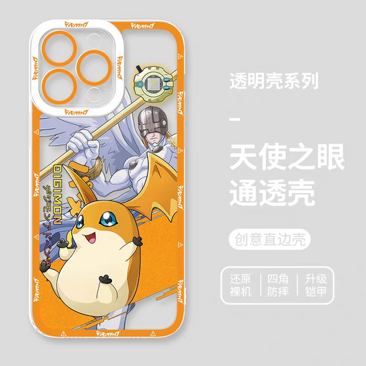 Japanese Cartoon Digimon Adventure Digital Monster Digivice Version | Patamon - iPhone Case 6 7 8 PLUS SE2 XS XR X 11 12 13 14 15 16 16e 17 Pro Promax 12mini 13mini