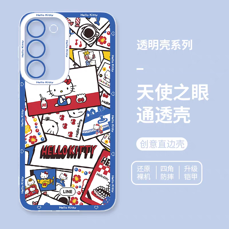 Japanese Cartoon Hello Kitty | Vintage Kitty with Letter - Phone Case Samsung Galaxy S25 S24 S23 S22 S21 FE Ultra Edge