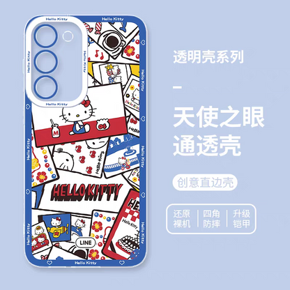 Japanese Cartoon Hello Kitty | Vintage Kitty with Letter - Phone Case Samsung Galaxy S25 S24 S23 S22 S21 FE Ultra Edge