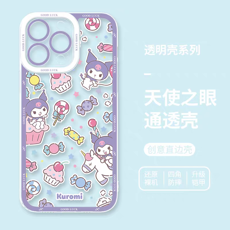 Japan Cartoon Sweets Pastel | Kuromi - iPhone Case 6 7 8 PLUS SE2 XS XR X 11 12 13 14 15 16 16e 17 Pro Promax 12mini 13mini