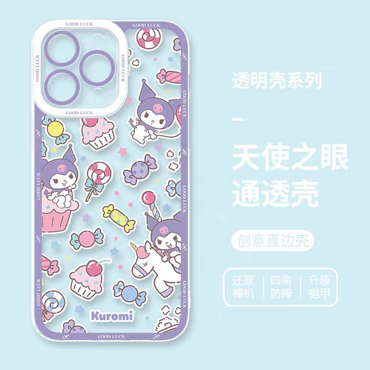 Japan Cartoon Sweets Pastel | Kuromi - iPhone Case 6 7 8 PLUS SE2 XS XR X 11 12 13 14 15 16 16e 17 Pro Promax 12mini 13mini