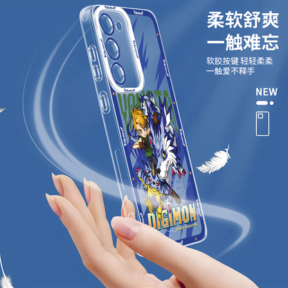 Japanese Cartoon Digimon Adventure Digital Monster Clean Case | 1st Generation 8 Characters with Digimon - Phone Case Samsung Galaxy S26 S25 S24 S23 S22 S21 FE Ultra Edge
