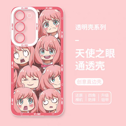 Japan Cartoon SPY Family Anya Forger | Full Screen Funny Face - Phone Case Samsung Galaxy S25 S24 S23 S22 S21 FE Ultra Edge