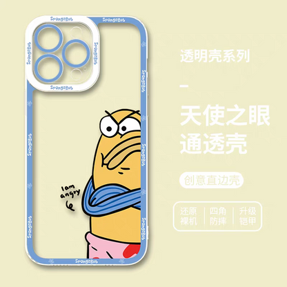 Cartoon Bikini Bottom Buddies | Angry Fish - iPhone Case PLUS SE2 XS XR X 11 12 13 14 15 16 17 Pro Promax 12mini 13mini