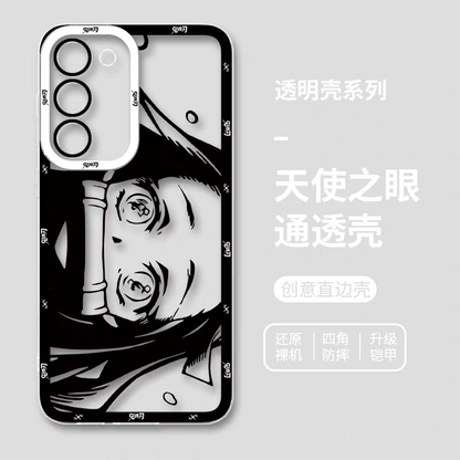 Japanese Anime Kimetsu no Yaiba Demon Slayer | White & Black Draft Style Nezuko - Phone Case Samsung Galaxy S25 S24 S23 S22 S21 FE Ultra Edge