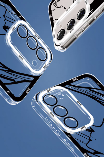 Japanese Anime Kimetsu no Yaiba Demon Slayer | White & Black Draft Style Rengoku Kyoujurou - Phone Case Samsung Galaxy S25 S24 S23 S22 S21 FE Ultra Edge