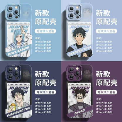 Japanese Anime Jujutsu Kaisen Silicone Case Daily Version | Miwa Yuta Toji Choso - iPhone Case PLUS SE2 XS XR X 11 12 13 14 15 16 16e 17 17e Pro Promax 12mini 13mini