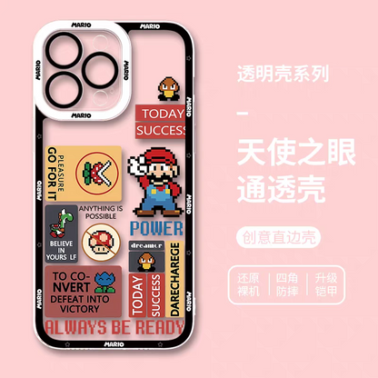 Game Character Super Mario | 2D Pixels - iPhone Case PLUS SE2 XS XR X 11 12 13 14 15 16 17 Pro Promax 12mini 13mini