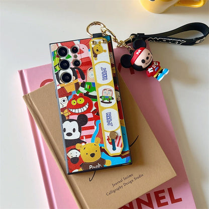 Full of Cartoon with Phone Bar Handle and Stand | Mouse Pooh Toy Story and Their Friends - Phone Case Samsung Galaxy S23 S22 S21 Plus Ultra KawaiiGiftLand