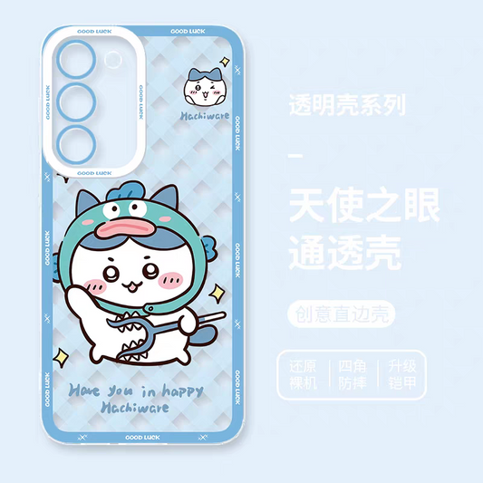 Japanese Cartoon Chiikawa | Hachiware X Hangyodon - Phone Case Samsung Galaxy S25 S24 S23 S22 S21 FE Ultra Edge