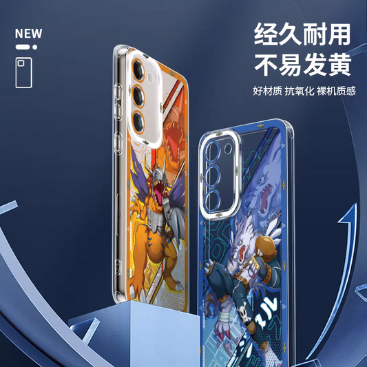 Japanese Cartoon Digimon Adventure Digital Monster Perfect Ultimate Version | Metal Greymon Were Garurumon Angemon Angewomon Zudomon Garudamon Kabuterimon Lillymon - Phone Case Samsung Galaxy S26 S25 S24 S23 S22 S21 FE Ultra Edge