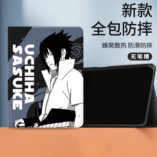 Japanese Anime Naruto Ninja Comic Style Protect Case | Sasuke Grey Blue - iPad Mini 4,5,6,7 / iPad Air / iPad Pro 2025 2024 2022 2021 2020 2018