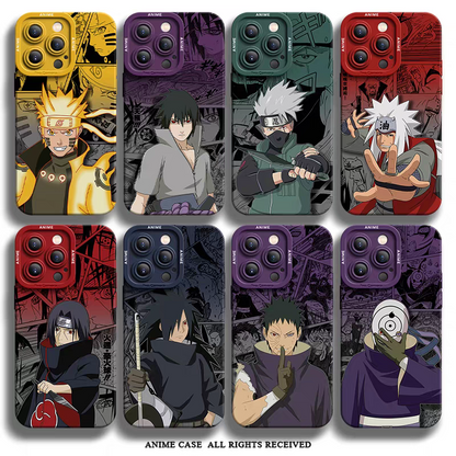 Japanese Cartoon Naruto Silicone Case Comic Anime Style | Sasuke - iPhone Case 6 7 8 PLUS SE2 XS XR X 11 12 13 14 15 16 16e 17 Pro Promax 12mini 13mini