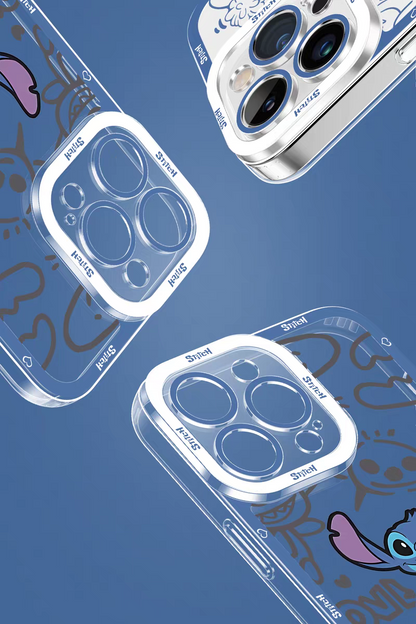 Cute Cartoon Stitch | Couple in Love - iPhone Case PLUS SE2 XS XR X 11 12 13 14 15 16 17 Pro Promax 12mini 13mini