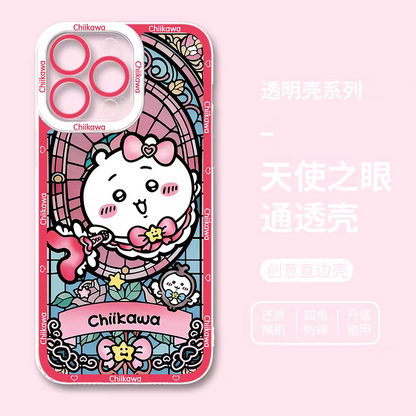 Japanese Cartoon Chiikawa Magic Girl Glass Window | Chiikawa - iPhone Case 6 7 8 PLUS SE2 XS XR X 11 12 13 14 15 16 16e 17 Pro Promax 12mini 13mini