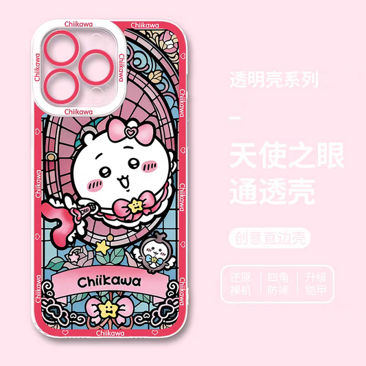 Japanese Cartoon Chiikawa Magic Girl Glass Window | Chiikawa - iPhone Case 6 7 8 PLUS SE2 XS XR X 11 12 13 14 15 16 16e 17 Pro Promax 12mini 13mini