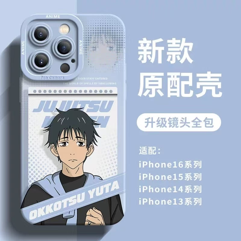 Japanese Anime Jujutsu Kaisen Silicone Case Daily Version | Miwa Yuta Toji Choso - iPhone Case PLUS SE2 XS XR X 11 12 13 14 15 16 16e 17 17e Pro Promax 12mini 13mini